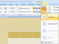 Com canviar la direcció del text de la fila de la capçalera a PowerPoint 2007