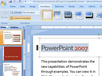 Як анімувати об’єкт PowerPoint 2007