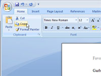 Kā kopēt un ielīmēt tekstu programmā Word 2007