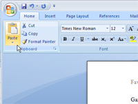 Hvernig á að afrita og líma texta í Word 2007