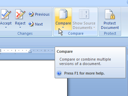 Com comparar versions de documents a Word 2007