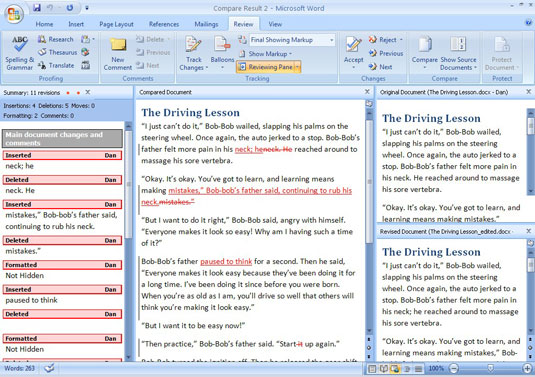 Com comparar versions de documents a Word 2007