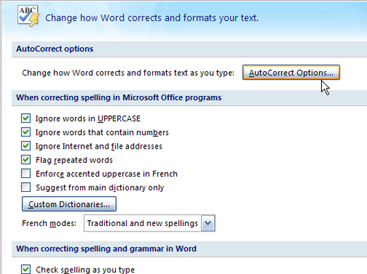 Automaattisen luettelon poistaminen käytöstä Word 2007:ssä