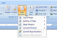 Ku të vendosni një numër faqeje në Word 2007