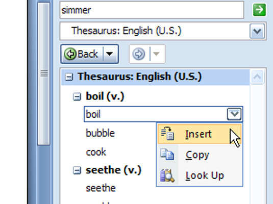 Word 2007:n tutkimustehtäväruudun käyttäminen