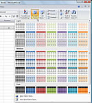 Прилагане на стил на таблица към таблица в Excel 2007