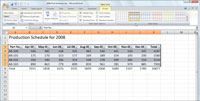 Bruke en tabellstil på en Excel 2007-tabell