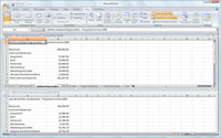 Comparació de dos fulls de treball d'Excel 2007 un al costat de l'altre