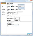 Formatere X-aksen og Y-aksen i Excel 2007-diagrammer