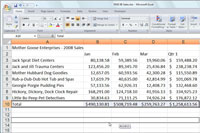 Použití přetažení v aplikaci Excel 2007