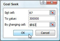 Excel 2007:n Goal Seek -ominaisuuden käyttäminen