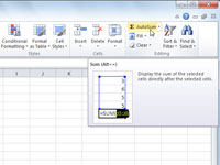 Automaattisen summan käyttäminen nopeisiin laskelmiin Excel 2010:ssä