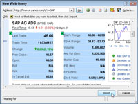 Online-tietojen tuominen Excel 2010:een verkkokyselyllä