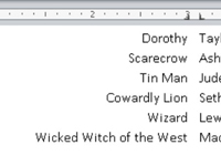 Hogyan készítsünk jobb- és bal-stop listát a Word 2010-ben
