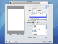 Kuidas printida kontakte Mac OS X Snow Leopardi aadressiraamatust