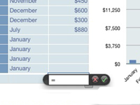 Hur man skapar formler i ett Snow Leopard Numbers-kalkylblad