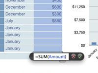 Hur man skapar formler i ett Snow Leopard Numbers-kalkylblad