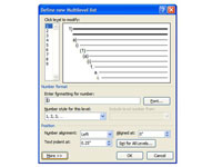 Címsorok számozása a Word 2007 többszintű listáiban