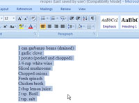 Felsorolásos listák automatikus létrehozása a Word 2007-ben