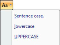 Hogyan változtassuk meg a szöveg kis- és nagybetűjét a Word 2007-ben