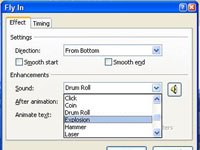 Com reproduir sons amb animacions a les presentacions de PowerPoint 2007