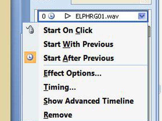 Hogyan játszhat le hangot néhány másodperc elteltével a PowerPoint 2007-ben
