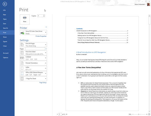 Hvernig á að forskoða Word 2013 skjalið þitt fyrir prentun