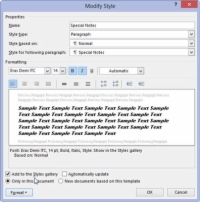 Kā modificēt stilu programmā Word 2013