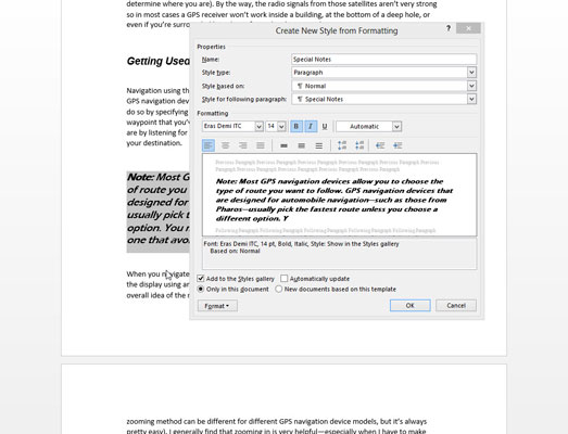 Kā izveidot stilu no jauna programmā Word 2013