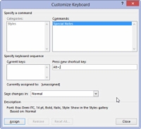 Si të caktoni një çelës shkurtore për stilin tuaj të modifikuar në Word 2013