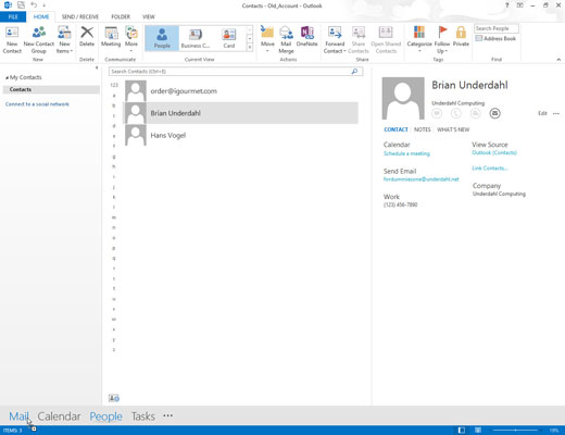 Hozzon létre e-mail üzenetet az Outlook 2013 névjegylistájából