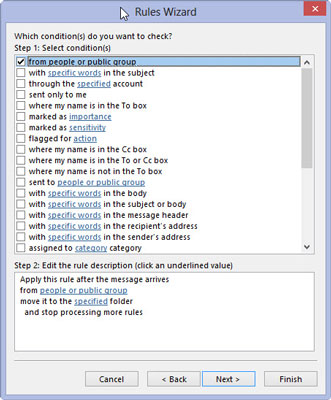 Kā lietot kārtulu vedni programmā Outlook 2013