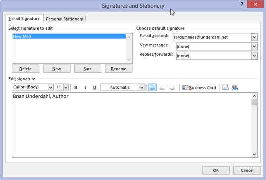 Kako stvoriti potpis za poruke u programu Outlook 2013