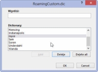 Sanojen poistaminen Word 2013:n mukautetusta sanakirjasta