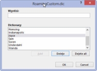 Sanojen poistaminen Word 2013:n mukautetusta sanakirjasta