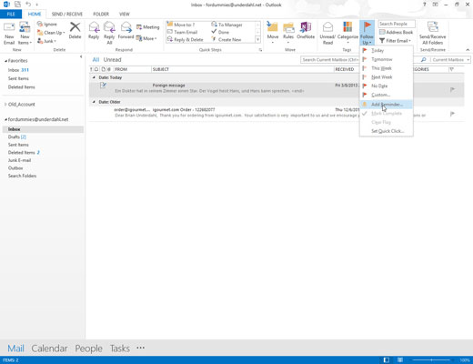 Com canviar la data en un recordatori de missatges d'Outlook 2013