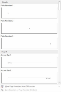 Kaip pridėti automatinį puslapio numerį „Word 2013“.