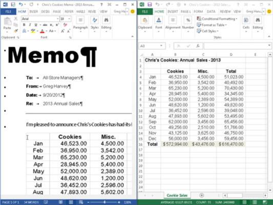 Sådan integreres og linkes data fra Excel 2013 til Word 2013