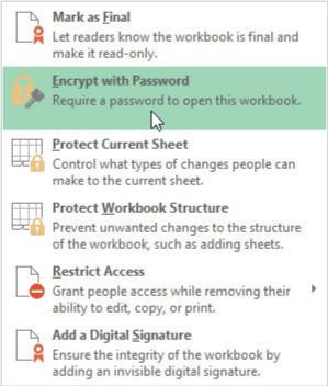 Assigna una contrasenya per obrir des de la pantalla d'informació d'Excel