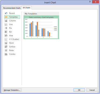 Kā saglabāt pielāgotu diagrammu kā Excel 2013 veidni