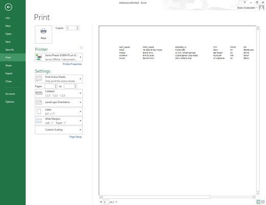 Excel 2013: Brug af funktionen Udskriv titler