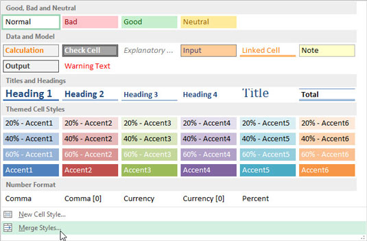 Com combinar estils personalitzats en altres llibres de treball d'Excel 2013