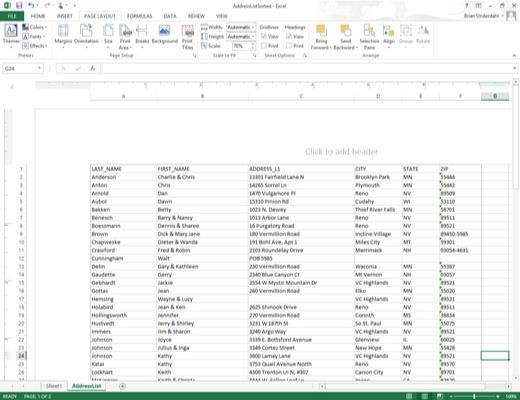 Com crear una capçalera o un peu de pàgina personalitzat a Excel 2013