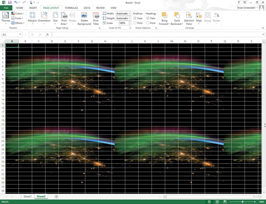 Kako dodeliti grafične slike kot ozadja delovnega lista Excel