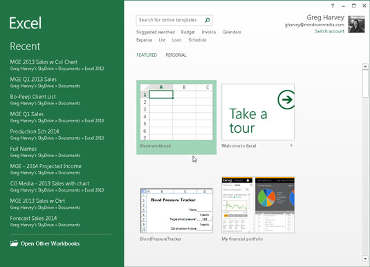 Hvordan laste ned en regnearkmal i Excel 2013