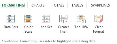 Kā izmantot Excel 2013 ātrās analīzes rīku