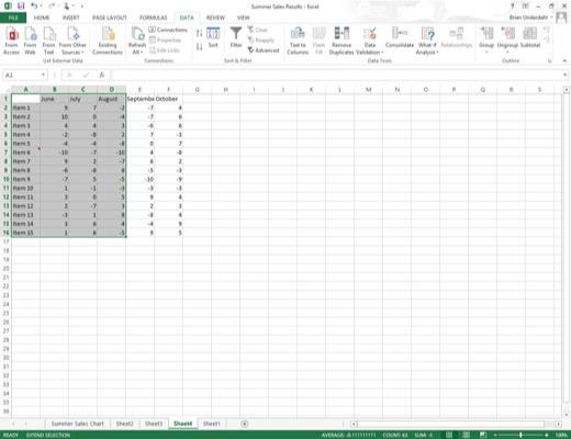 Kaip pasirinkti langelius programoje „Excel 2013“.