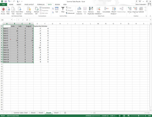 Kaip pasirinkti langelius programoje „Excel 2013“.