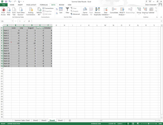 Kaip pasirinkti langelius programoje „Excel 2013“.