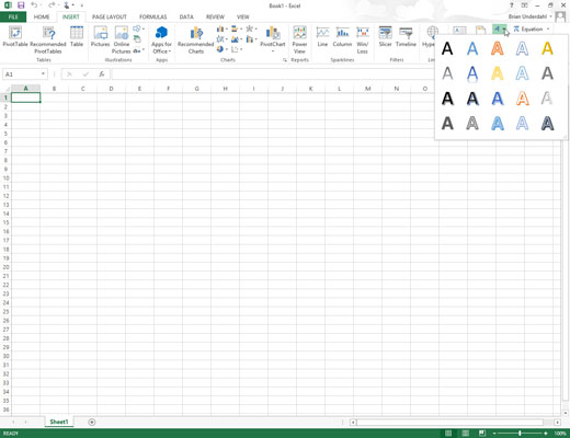 Kaip pridėti „WordArt“ programoje „Excel 2013“.